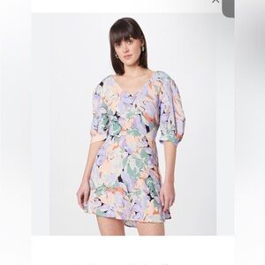 Traffic People Pastel Floral Mini Dress large